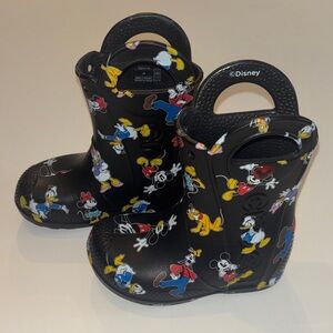 Disney Kids Black and Multicolor Character Boots